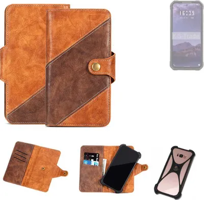 Produktbild von K-S-Trade Handyhülle Schutzhülle Bookstyle Case Wallet-Case kompatibel mit iiiF150 B1 Cover Klapphülle Kantenschutz Smartphone dunkelbraun braun 1x