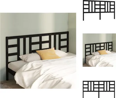 Produktbild von vidaXL Kopfteil Schwarz 206x4x100 cm Massivholz Kiefer -  Kopf- & Fußenden