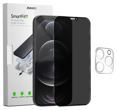 Obrázok produktu pre 1-balenie iPhone 12 Pro Ochranné sklo na displej Privacy & 1-balenie ochrana objektívu - Tvrdené sklo | [Automatická inštalácia] - Bez bublín