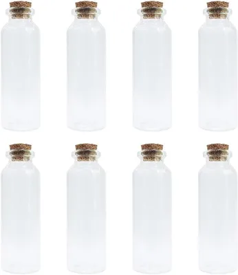 Obrázek produktu pro Mini skleněné lahvičky o objemu 30 ml, 8 kusů, s korkovými zátkami, vhodné pro DIY dekorace, svatby