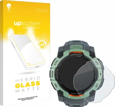 Produktbild von upscreen Entspiegelungs Schutzglas für Garmin Instinct 3 AMOLED (50 mm) Schutzfolie Panzer Folie Glas Display Schutz matt