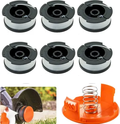 Produktbild von 6 Stück Ersatzfadenspulen Ersatzspule Rasentrimmer, Rasentrimme Fadenspule Trimmerfaden Ersatzfaden Faden Spulen mit Spulendeckel