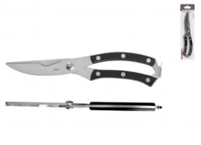 Immagine prodotto di H&H trinciapolli in acciaio inox con manico nero cm 25