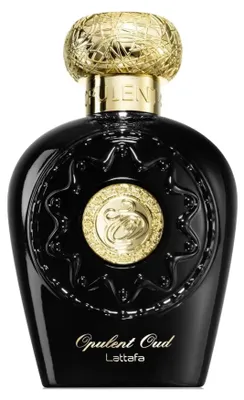 Productafbeelding van Lattafa Opulent Oud, uniseks, 100 ml, vloeiparfum, met tonen van citrus, bloemen en saffraan, amber, oud en karamel, hars, muskus, hout, patchouli en vanille