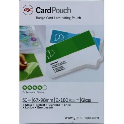 Image de GBC Pochette en plastique CardPouch 41611E 67x98mm 180mic