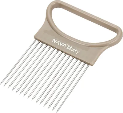 Produktbild von NAVA Schneidehilfe | ZWIEBELHALTER | Gemüsehalter | Fleischschneider scharf mit rutschfestem Griff