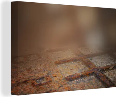 Produktbild von OneMillionCanvasses® - Leinwandbilder - 150x100 cm, Rost - Eisen - Industriell - Vintage, Wandbilder Kunstdruck Wanddekoration - Foto auf Leinwand - Gemälde auf Holzrahmen