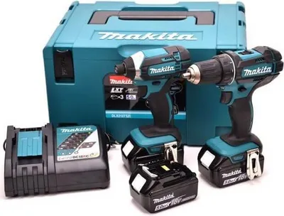 Zdjęcie produktu dla Zestaw 2 urządzeń Makita DLX2127TJ1 18V 5.0Ah - Wiertarka DDF482 - Klucz udarowy DTD152