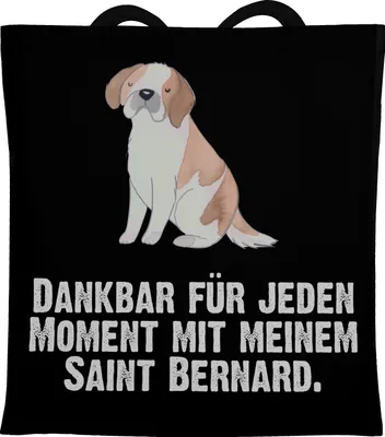 Produktbild von Mr. & Mrs. Panda Tote Bag Saint Bernard Moment - Schwarz - Geschenk, St. Bernhardshund, Einkaufstasche, Tasche, Dog, Stoffbeutel, Schultasche, Shopping