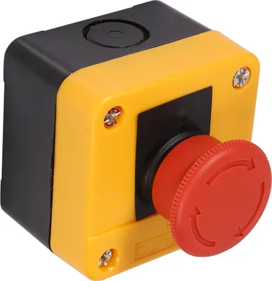 Obrázek produktu pro 1 kus 660V 10A nouzové vypínací tlačítko s červeným štítkem a plastovým krytem,