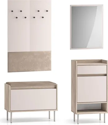 Produktbild von Garderoben-Set Voco Flurgarderobe Cashmere Eiche Cremona Terrakotta Ausführung wählbar