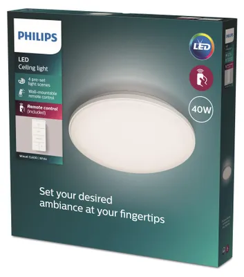Image de Philips, plafonnier décoratif Wincel, 40 W, LED, IP20, blanc