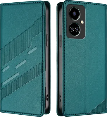 Produktbild von Hülle für Tecno Camon 19/Camon 19 Pro 5G, Kunstleder Brieftaschen Handyhülle mit Kartenfach und Standfunktion Grün