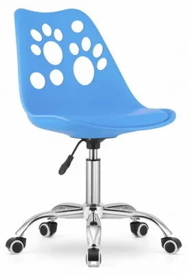 Image de Chaise pivotante Valora PRINT Bleue - Chaise pivotante bleue confortable pour la maison ou le bureau