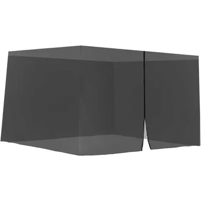 Produktbild von Sekey Moskitonetz für Pavillon 3x3 m – Insektenschutz mit Reißverschluss und Klettbändern, Schwarz, Ideal für Garten und Terrasse