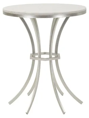 Produktbild von Istanbul Couchtisch mit silbernem Gestell und Tischplatte in Marmoroptik – Elegante Ergänzung für Entspannung – 1428910000