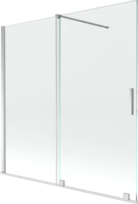 Produktbild von Mexen Velar 2-Flügel-Badewannenwand Regulierbare 160 x 150 cm, transparent, chrom - 896-160-000-01-01