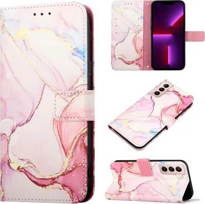 Produktbild von König Design Hülle kompatibel mit Samsung Galaxy S21 Kunstleder Handyhülle - Handy Case Rosengold