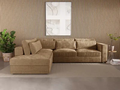 Produktbild von LetSit Ecksofa Caldea L Cremona Links Freistehendes Loungesofa Bequemes Ecksofa zum Entspannen Schmutzabweisend Für Wohnzimmer Schlafzimmer Braun