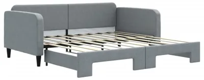 Produktbild von vidaXL Tagesbett Ausziehbar Hellgrau 100x190 cm Stoff