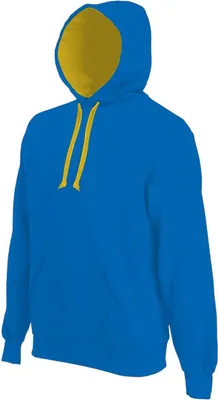 Produktbild von Kariban Uni Hoodie Kapuzenpullover Sweatjacke Sweatshirt Pullover, Größe:XS, Farbe:Light Royal Blue/Yellow