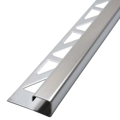 Produktbild von Dalsys Fliesenschiene Eckprofil 2,5m x 8mm Edelstahl gebürstet - Quadratprofil Fliesenabschlussprofil Fliesenprofil Abschlussleiste