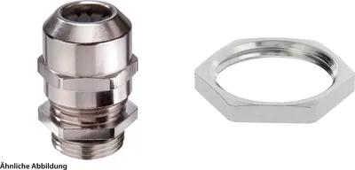 Produktbild von WISKA Verschraubung mit Gegenmutter PG11x1,41 inkl. O-Ring Messing (CuZn) vernickelt Gewindelänge 6,0mm - 1 Stück