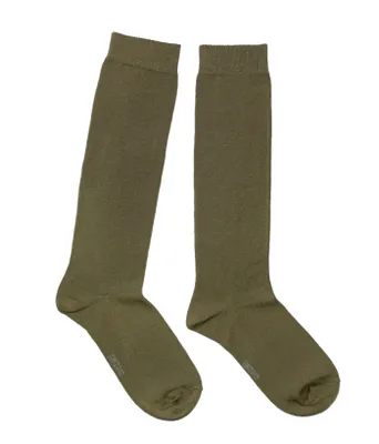 Produktbild von Damen Kniestrümpfe Einfarbig Natur Oliv Größe 39-42