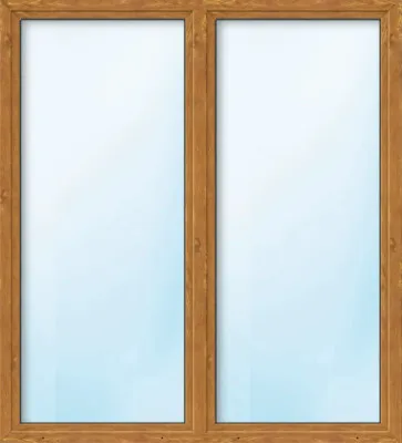 Produktbild von ARON Basic+ Terrassentür Kunststoff 2 Flügelig (Dreh/Dreh-Kipp) mit beweglichem Pfosten (Stulp) ESG 160x190 cm Golden Oa