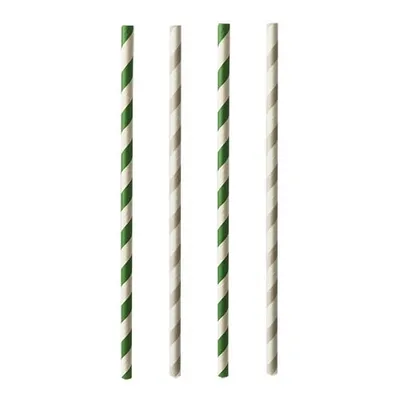 Produktbild von Trinkhalme, Papier Ø 6 mm · 20 cm farbig sortiert "Stripes"