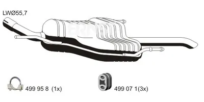 Produktbild von ERNST 054041 Endschalldämpfer für OPEL Zafira A (T98) Auspuff