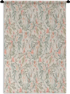 Produktbild von MuchoWow® Wandteppich Wandbehang Blumen - Pastell - Blätter 120x180 cm Tapisserie Dekoration Wandtuch - Schlafzimmer - Dekorationen für das Haus