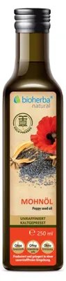 Produktbild von Bioherba Mohnöl kaltgepresst – Natürliches Mohnsamenöl 250 ml