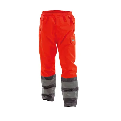Produktbild von DASSY® Sola Warnschutz-Regenhose NEONROT/ZEMENTGRAU Gr.2XL Länge: STANDARD