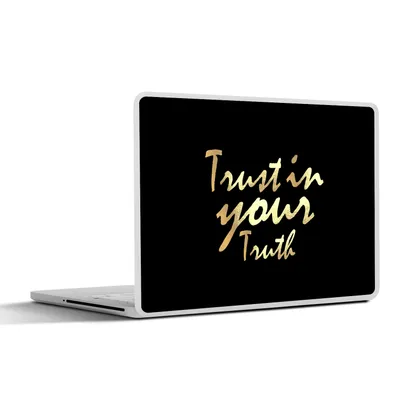Produktbild von MuchoWow® Laptop Aufkleber Sticker Cover Zitat - Vertrauen - Gold 40x30 cm - Laptop Dekoration - Selbstklebend