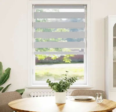Produktbild von Möbel Doppelrollo Hellgrau 80x150 cm Stoffbreite 75,9 cm Polyester - Rollos CLORIS2327758