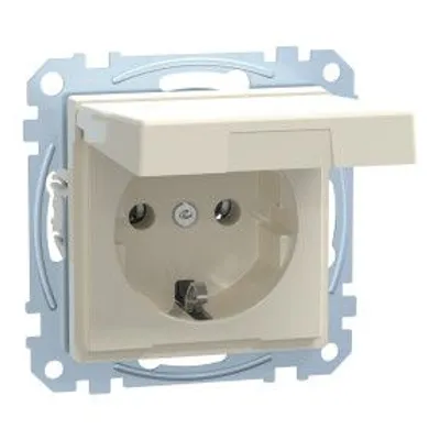 Produktbild von Merten SCHUKO-Steckdose StK MEG2311-0344 m.Klappdeckel weiß glänzend System M