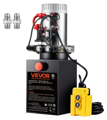 Immagine prodotto di Pompa idraulica a 12 V - 1600 W di potenza - serbatoio da 2,5 galloni - materiale: acciaio