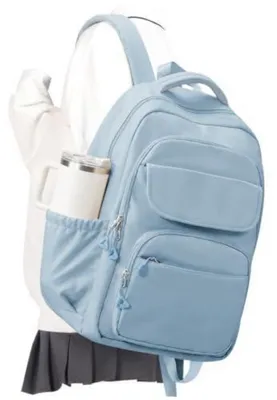 Immagine prodotto di Zaino per studenti adolescenti, unisex, con scomparto per laptop, impermeabile, blu