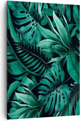 Produktbild von Bild auf Leinwand - Leinwandbild - Einteilig - Blätter Grafiken Monstera - 70x100cm - Wand Bild - Wanddeko - Wandbilder - Leinwanddruck - Wanddekoration - Leinwand bilder - Wandbild - PA70x100-4886