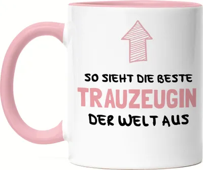 Produktbild von So Sieht Die Beste Trauzeugin Aus Tasse Rosa Geschenkidee Für Beste Trauzeuge Hochzeit Dankeschön