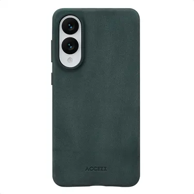 Immagine prodotto di Accezz Vintage Leather Magsafe Backcover per il Samsung Galaxy S25 Edge - Verde fumo