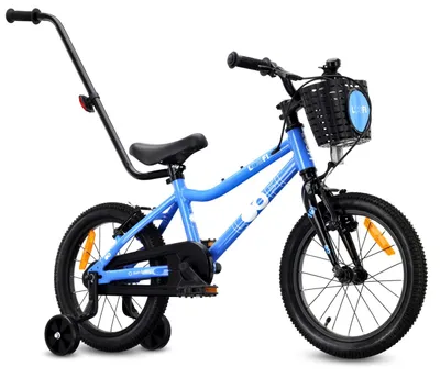 Obrázek produktu pro SUN BABY LOOFI Dětské kolo 16 palců, lehké hliníkové kolo o hmotnosti 6,9 kg pro děti od 4 let, s pomocnými kolečky, košíkem, zvonkem, pro chlapce i dívky