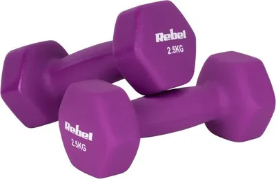 Obrázok produktu pre Sada čink Rebel Active RBA-2330-2.5, 2 x 2.5 kg, liatina s neoprénovým obalom fialová