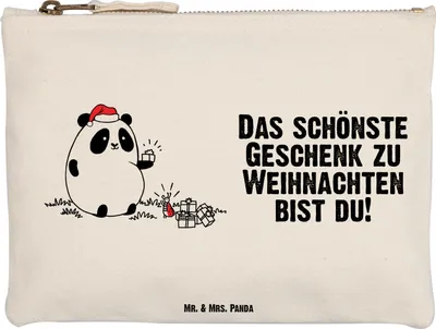 Produktbild von Mr. & Mrs. Panda kosmetiktäschchen Panda Weihnachtsgeschenk Größe M - Weiß - Geschenk, Federmappe, Kosmetiktasche, Kulturbeutel, Mäppchen, Waschbeutel