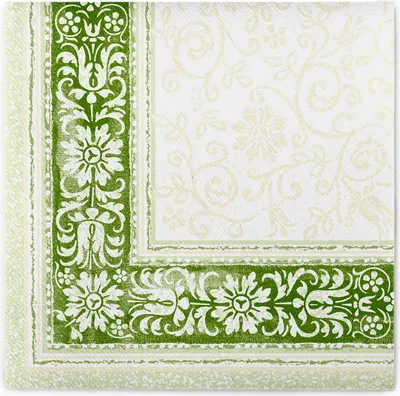 Produktbild von Sovie HORECA Serviette Lara in Grün aus Linclass® Airlaid 40 x 40 cm, 50 Stück - Floral Blütenornamente