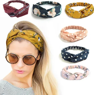 Obrázek produktu pro ALSTER HERZ® 4 kusů dámských boho čelenek, elastické, měkké, model A063.