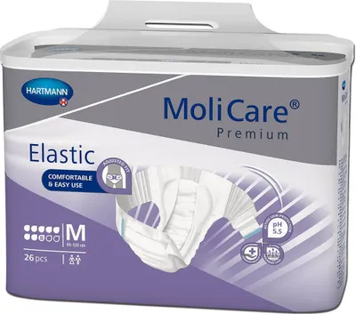Produktbild von MoliCare® Premium Elastic 8 Tropfen – Größe M, 26 Stück für maximalen Schutz bei schwerer Inkontinen