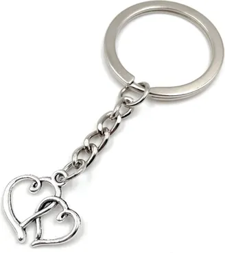 Produktbild von Onwomania Herzen Liebe Partner Schlüsselanhänger Metall Glücksbringer in Alu Geschenkbox, ideal zum Verschenken