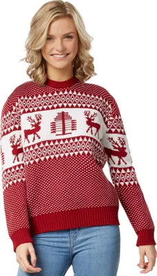 Produktbild von Weihnachtspullover Winterwunderland rot-weiß für Frauen - M
